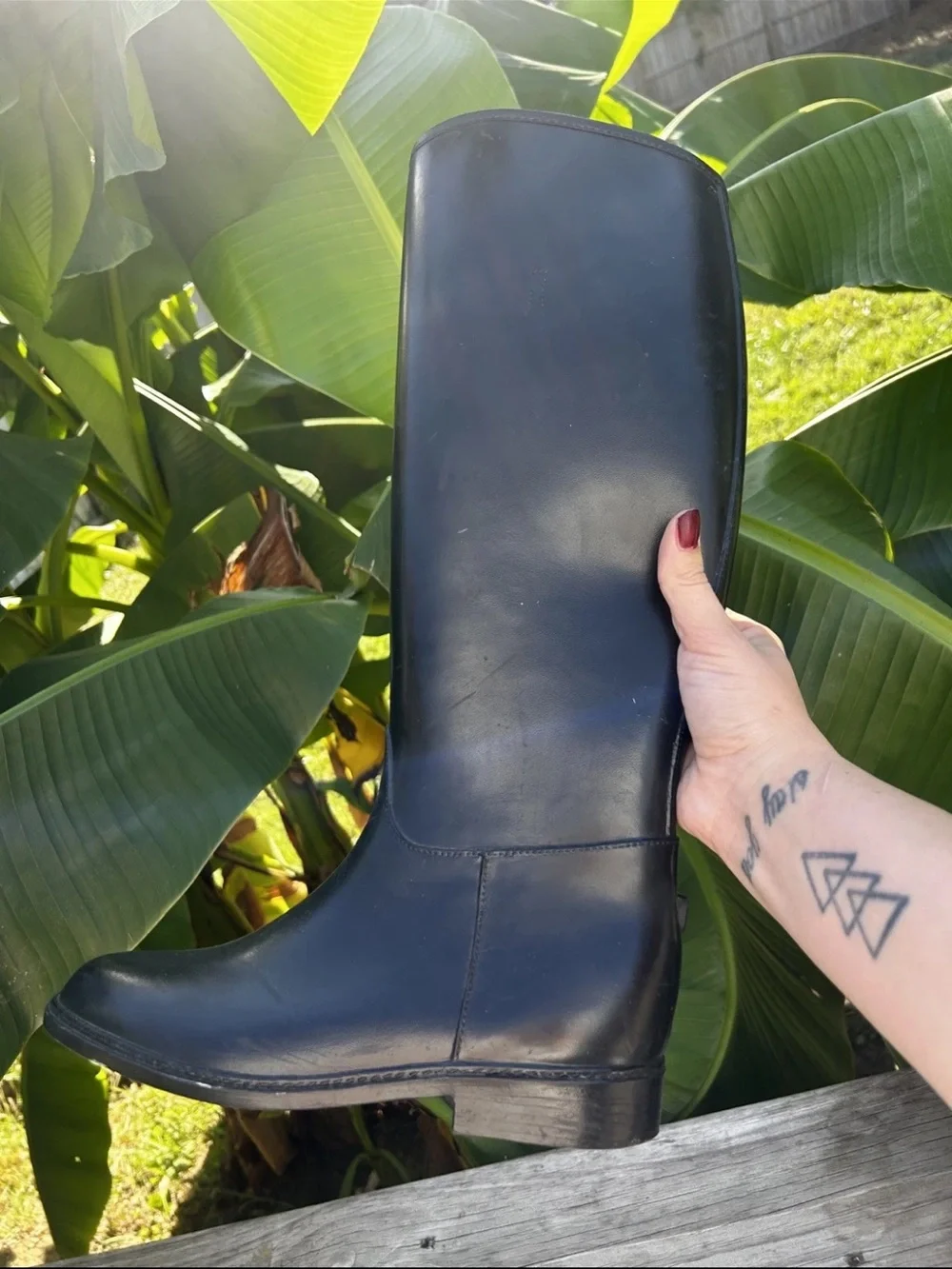 Dafna 8003 Black Rubber Lined Waterproof Rain Boots Womens Size 38EUR/7.5-8
